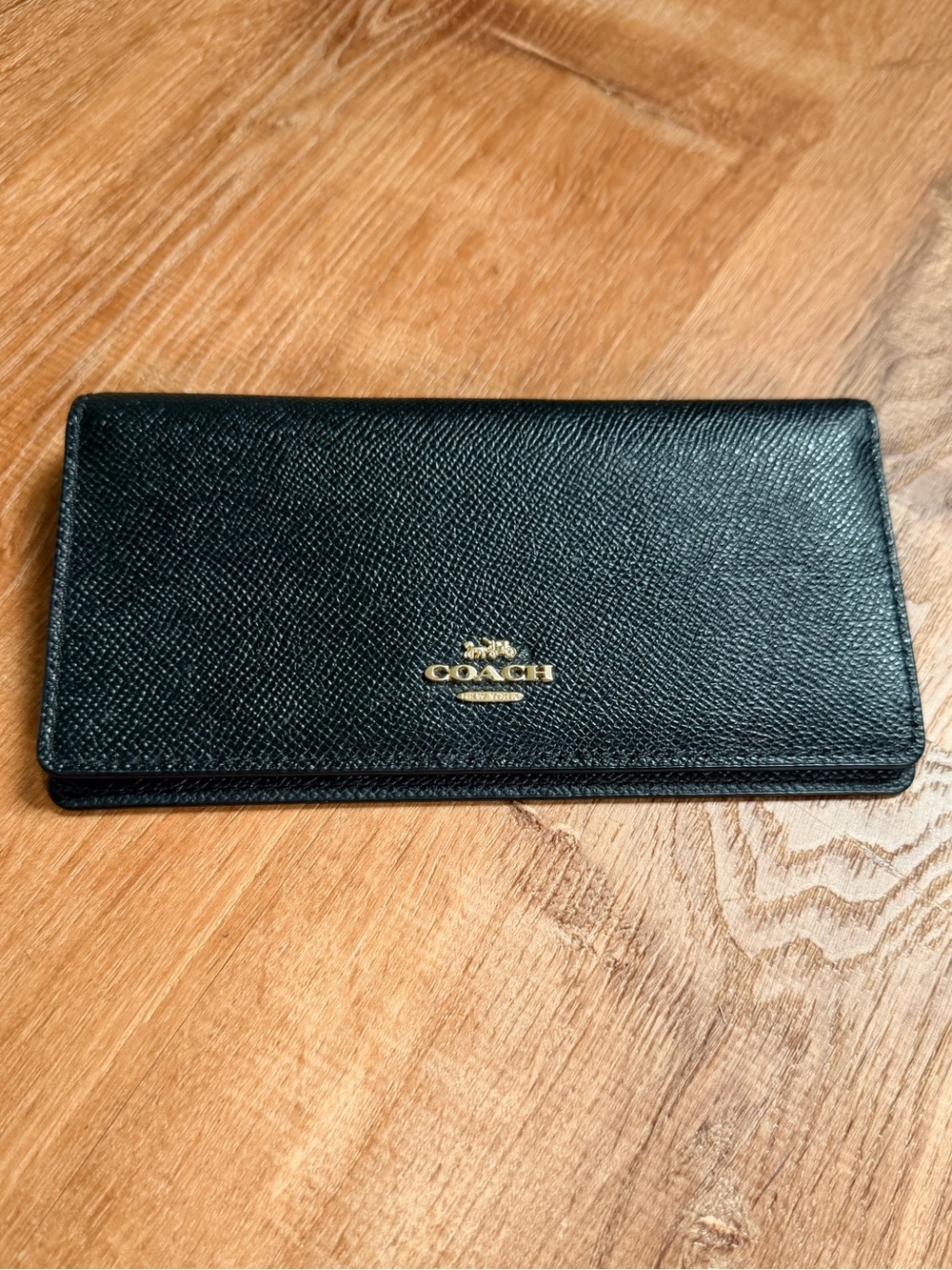 Coach Slim bifold leather Wallet black new